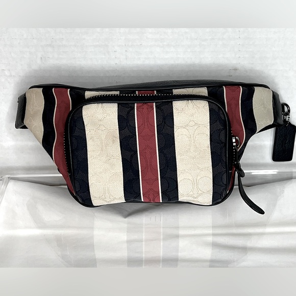 Coach Thompson Belt Bag, Signature Jacquard with Stripes - Picture 1 of 10